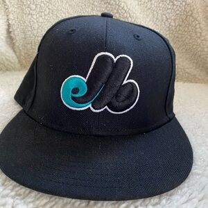 Montreal Expos Black & Teal Cap - New Era size 7 3/4